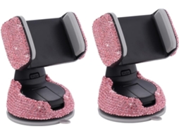 Suporte Para Celular Veicular Com Strass (2 Peças)