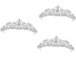 Conjunto De 3 Tiaras Vintage Com Strass Para Noivas, Acessório De Cabelo Elegante Para Mulheres.