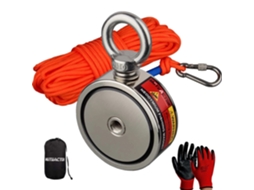 Ímã de Pesca Neodímio 700 Lb, Corda Nylon 66 20 Pés AQUAFORGE
