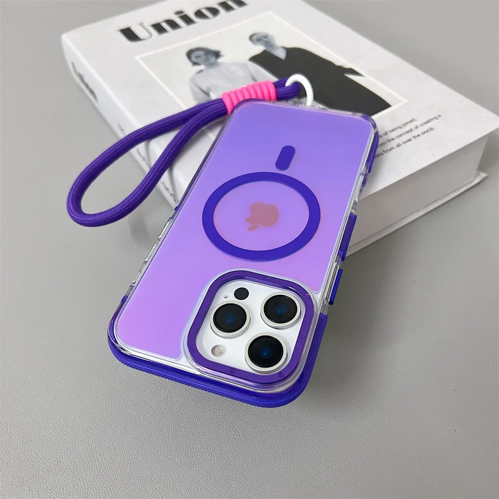 Capa Protetora Magsafe Para Iphone (iphone 12, Roxa), Compatível Com Carregamento Sem Fio, Capa Rígida.