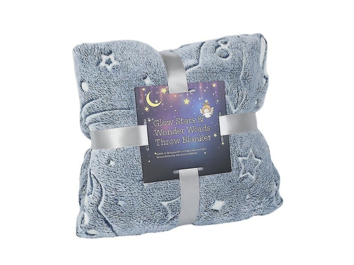 Cobertor Macio E Luminoso Com Padrão De Estrelas E Lua Para Todas As Estações 100150cm-aquaforge