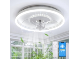 Ventilador de Teto com Iluminação, Luz de Teto Led Regulável com Ventilador e Controle Remoto por Aplicativo, 6 Velocidades, Ventilador de T EHSTMIND