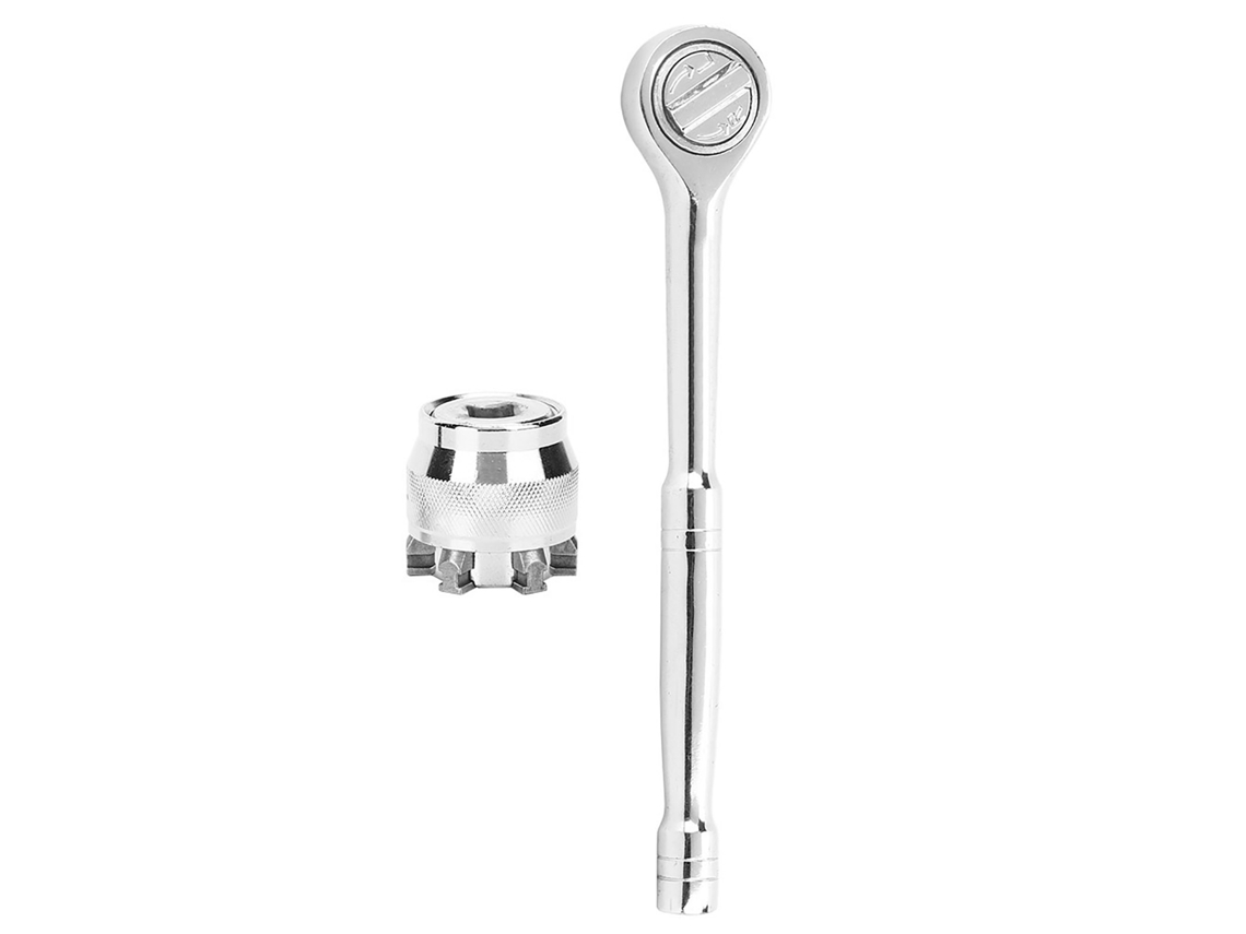 Chave De Socket Com Alça De Guindaste 3/8 Polegada Ferramenta Manual Aço Cromado Prata Acessório De Hardware