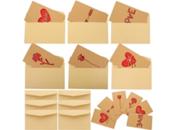 Conjunto De 12 Cartões De Felicitação Dobráveis Vintage Em Papel Kraft, 6 Modelos Diferentes X 2 Unidades,