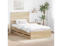 Vidaxl Estrutura Da Cama Com Gaveta Carvalho Sonoma 100 X 200 Cm