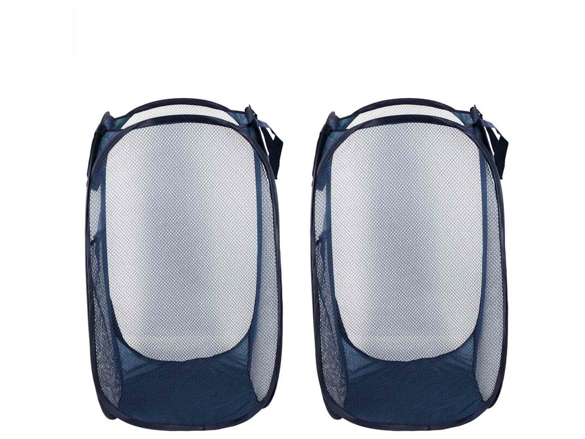 2 cestos de arrumação, dobráveis, com cesto para roupa suja, pega reforçada BRILVIBERA