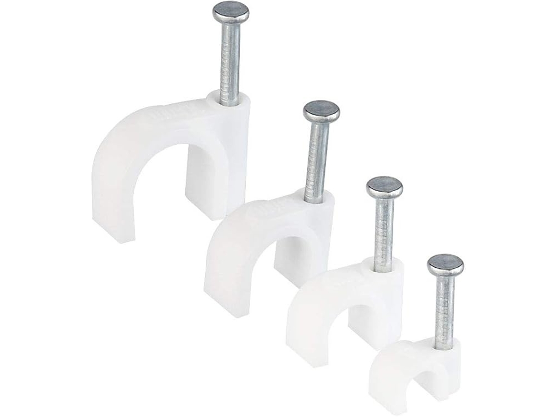 Abraçadeiras Cabo 400 Peças, De Grampos Para Cabos, S Decareta Em 4/6/8/10 Mm Com Pregos Para Fixação De Cabos (branco), Plástico, Para Rede Wi-fi