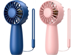 Kit com 2 Mini Ventiladores Recarregáveis para Casa, Escritório, Viagens BRILVIBERA