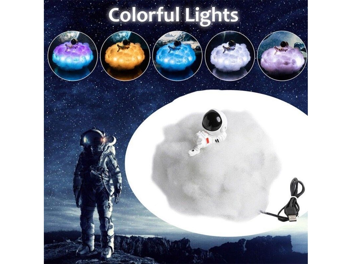 2026 lâmpada Astronauta Nuvem Colorida com Efeito Arco íris Luz Noturna Led Flor