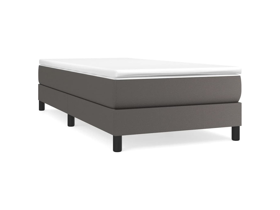 Estrutura de Cama com Molas 80x200 Cm Couro Artificial Cinza MAISON EXCLUSIVE