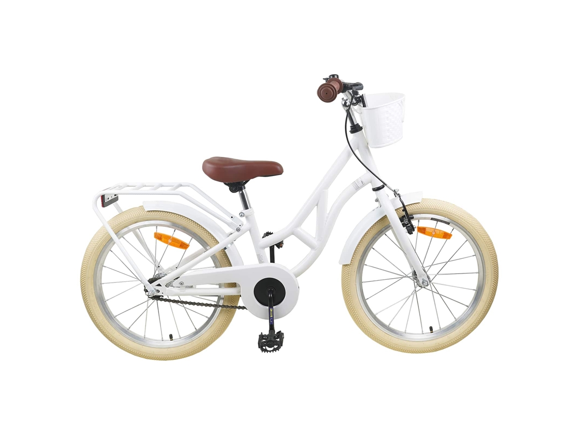 Vidaxl Bicicleta Infantil 24 Polegadas Para 8-12 Anos Branco