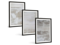 Conjunto De Pinturas Texturas Desgastadas, Moderno Moldura Preta Imagens Para Um Quarto Infantil Espelharte (3 Piezas De 40x60 Cm)