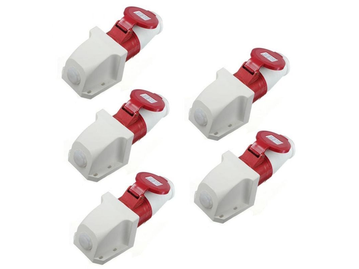 Tomadas e Plugues S/MARCA, 5 pinos, 16A, IP44, trifásico, 415V, nylon