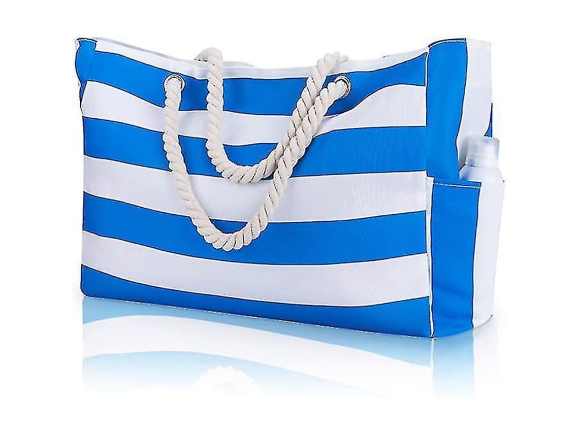 Bolsa Playa Grande Impermeável, Com Cremallera, Bolsa Piscina, 5 Bolsillos, Cordas Resistentes