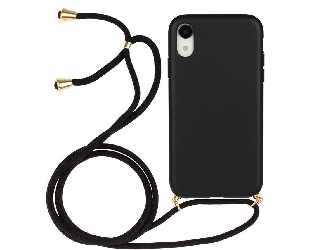 Capa com Cordão Plusphone Protetora para iPhone 8 Plus HONGWE. Preto