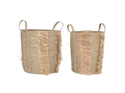 Conjunto De Cestas De Casa Esprit Natural Zostera Marina Tropical (2 Peças)