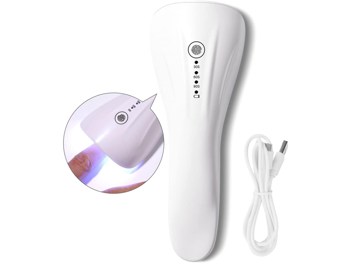 1 Secador De Unhas Uv Branco, Mini Lâmpada Portátil Uv Para Unhas Em Gel De 5w