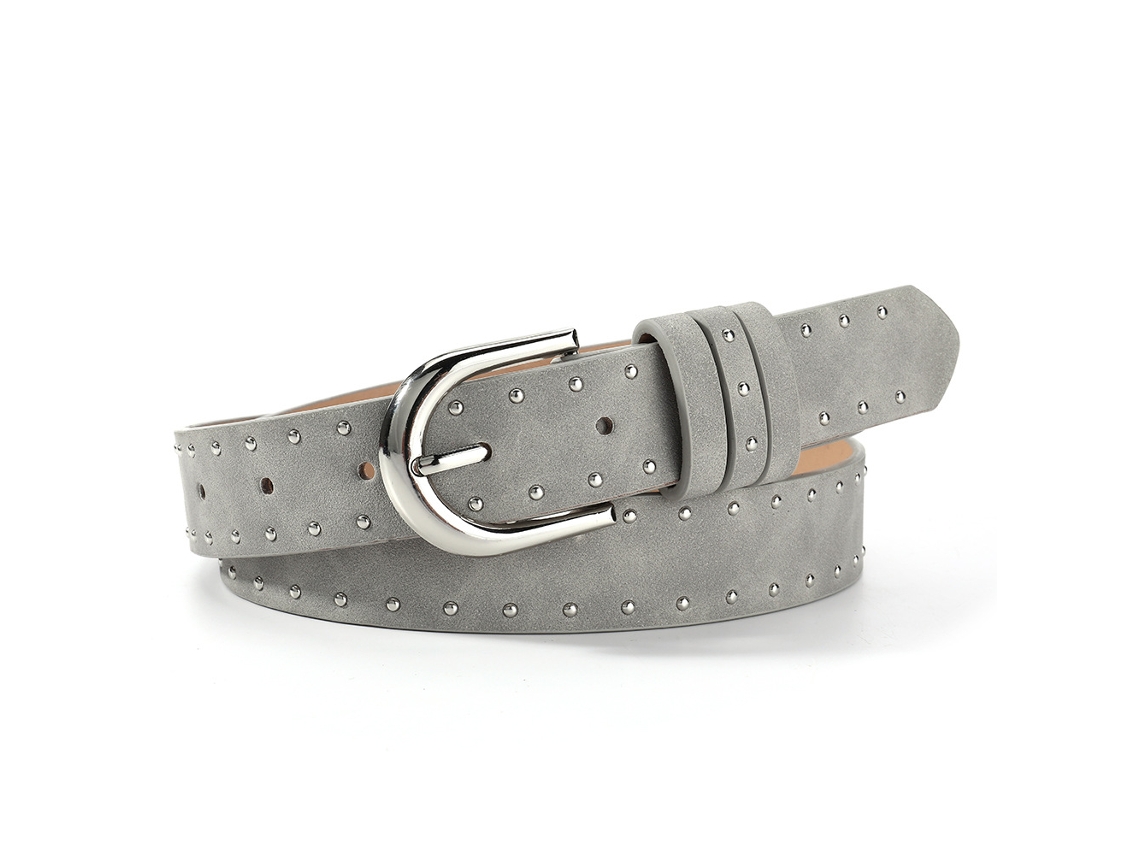 Cinto Feminino de Pu com Tachas, Presente para Mulher, Ajustável para Calças Jeans e Looks Vintage STELASPLEN