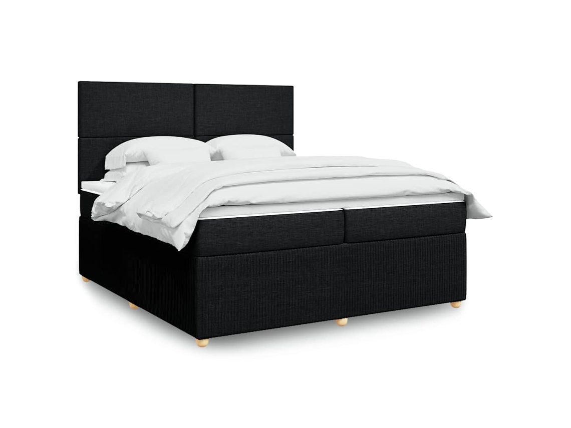 Vidaxl Cama Com Molas/colchão 200x200 Cm Tecido Preto