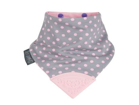 Babete com Mordedor  Neckerchew Polka Dot Pink