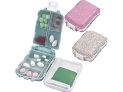 Conjunto De 3 Porta Comprimidos, Caixa Medicamentos Trigo Selada, Dispensador Comprimidos Portátil, Estojo Para Com 7 Compartiment Aquaforge