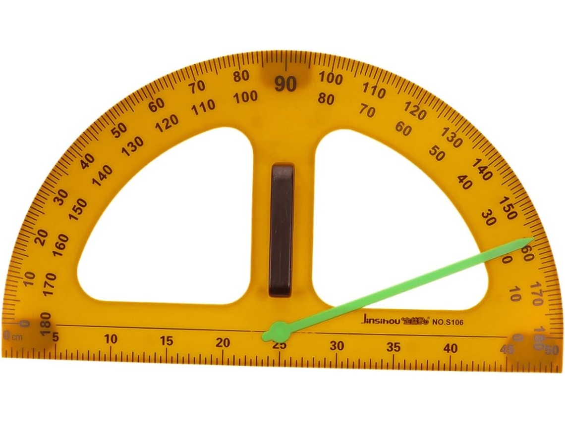 Transferidor Semicircular Laranja Holibanna, Com Cabo Ergonômico