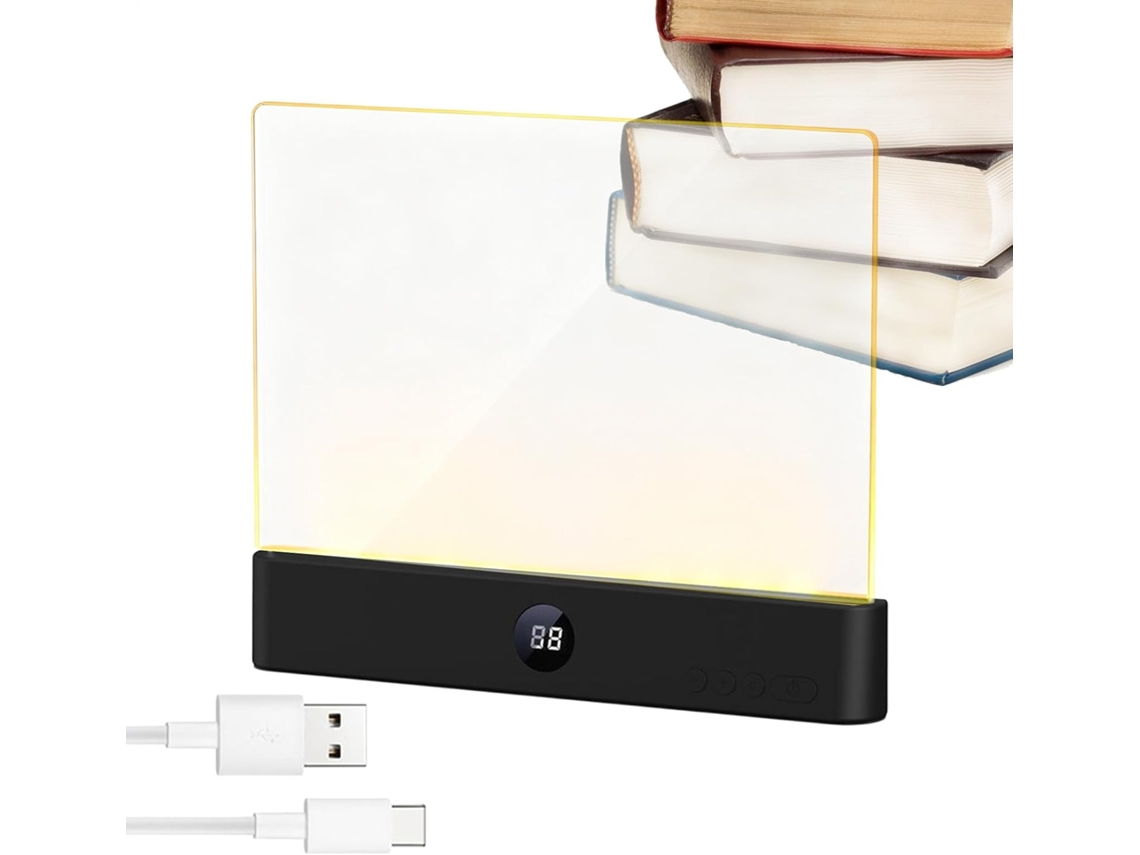 Luminária De Led Recarregável Via Usb Com Clipe Luz Leitura Noturna Fina E Plana Memória, 3 Configurações De Temperatura