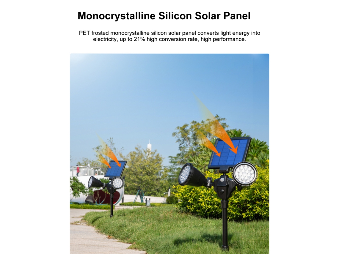 2026 lâmpada Solar de Jardim Exterior com Sensor de Movimento Pir Ip65 Impermeável para Pátio, Jardim, Cerca e Paisagem