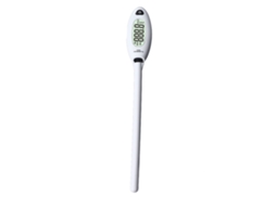 Termômetro digital de cozinha com sonda de aço inoxidável para carnes e assados.