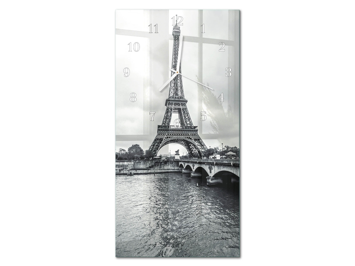 Relógio De Parede De Vidro Cinzento Espelharte (30x60 Cm)