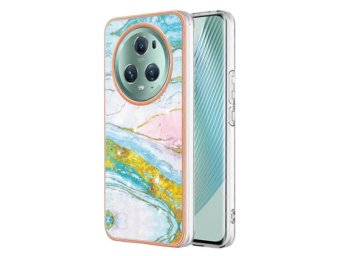Capa Dupla Face Para Celular For Honor X9a/magic5 Lite Com Efeito Mármore Eletroplaqueado.