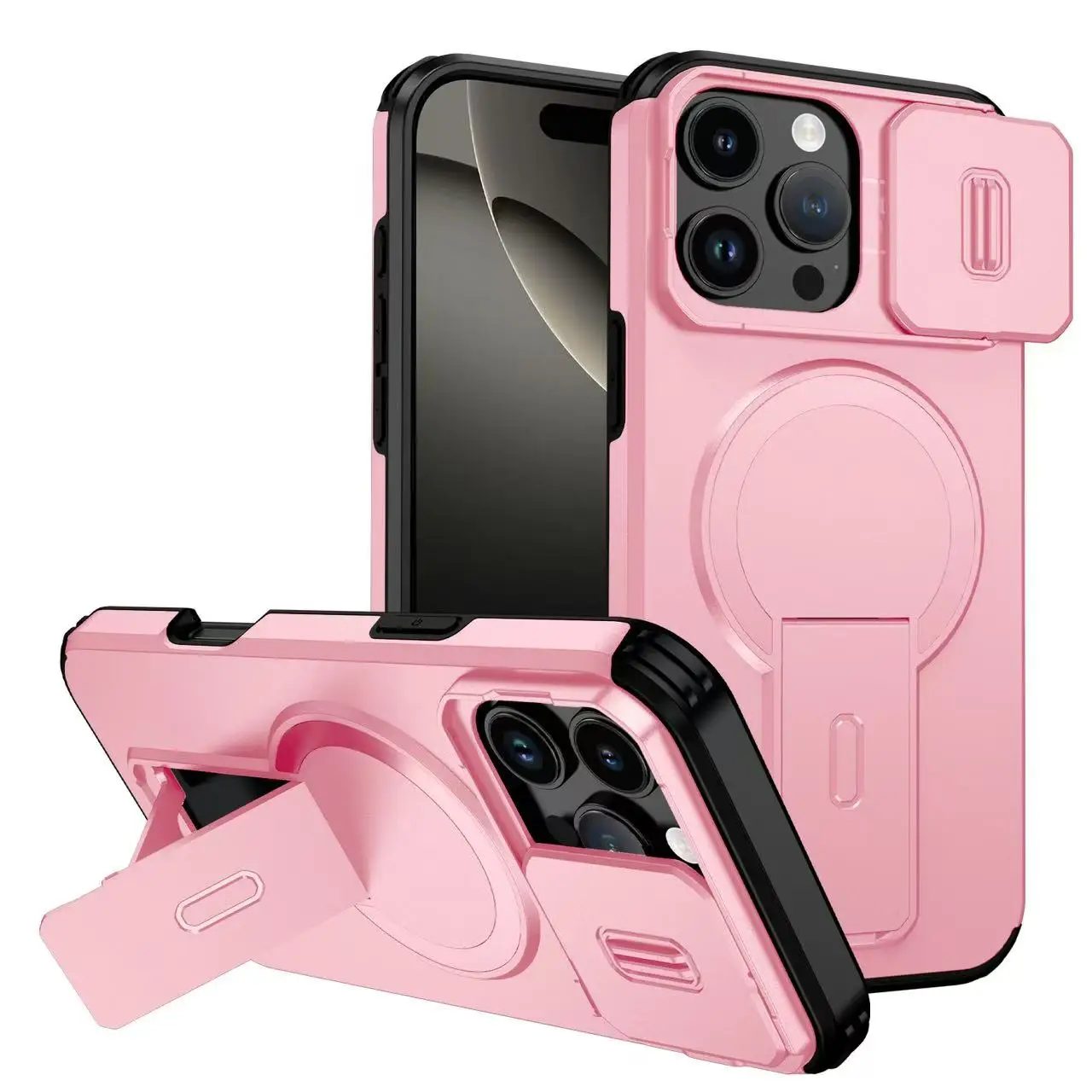 (iphone 12 Pro Rosa) Capa Protetora Magnética Para Lente, À Prova De Choque, Tipo De Pressão
