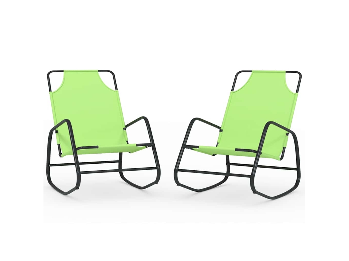 Maison Exclusive - Espreguiçadeiras Baloiço 2 Pcs Aço E Textilene Verde