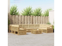 Vidaxl Conjunto De Sofás Para Exterior 10 Unid. Branco E Bege