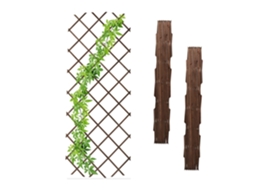 Conjunto Com 3 Treliças De Jardim De Madeira Ajustáveis Para Plantas Trepadeiras, 180 X 90 Cm