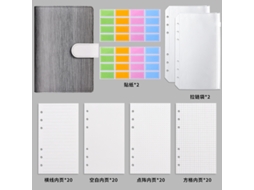 A6 Macaron Gradient Budget Planner Loose Leaf Binder With Zipper Bags, Cash Envelopes Deluxe Set Gradient Black Gray