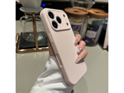 Capa Iphone 18 Pro Silicone Liquido Rosa Claro Protecao Camera