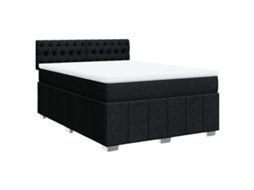 Cama com Molas/colchão 140x200 Cm Tecido Preto MAISON EXCLUSIVE