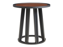 Mesa de apoio Burgess redonda 51x51x51 cm preto/nogueira EN.CASA