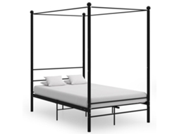 Bed Frame, Bed Frames Vidaxl Preto Metal (140 X 200 Cm)