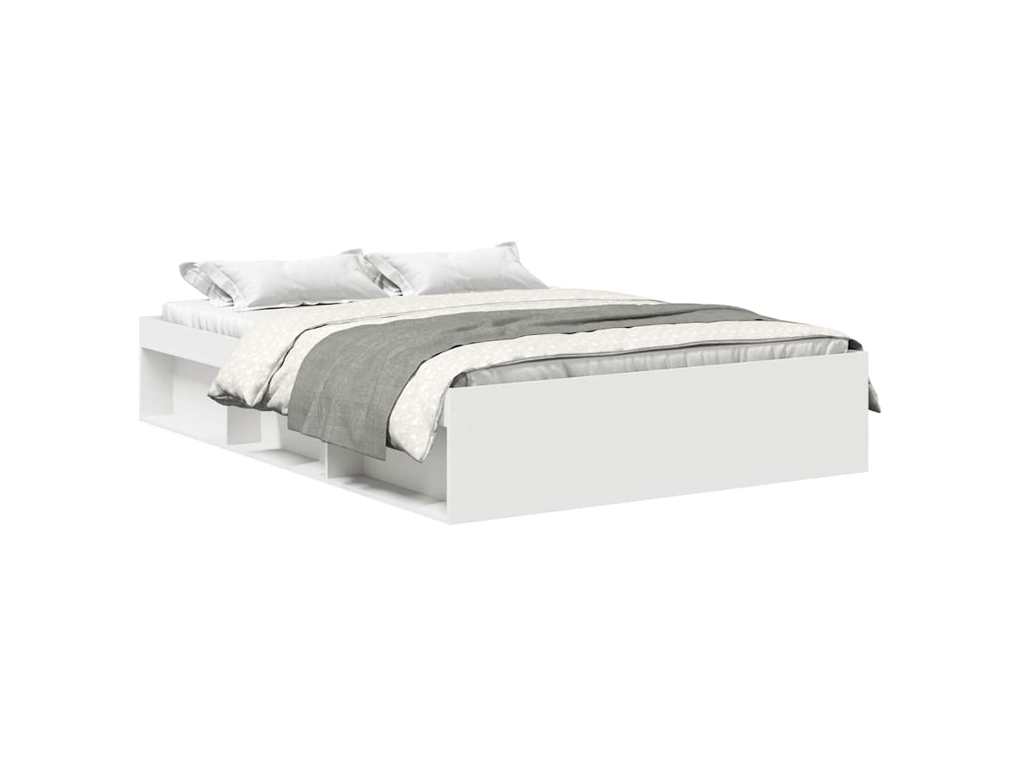 Bed Frame, Bed Frames Vidaxl Branco Madeira Processada (120 X 200 Cm)