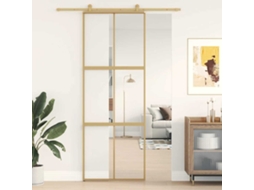 Vidaxl Porta Deslizante 76x205 Cm Vidro Esg/alumínio Dourado