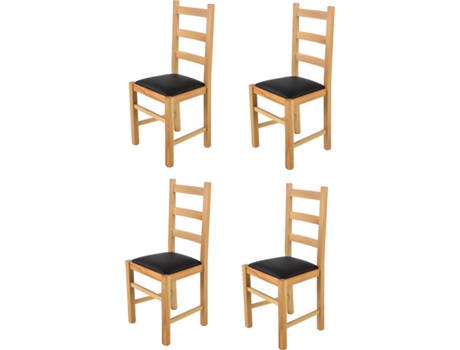 Conjunto de 4 Cadeiras T M C S Rustica (Preto - 97x43x40 cm - Madeira)
