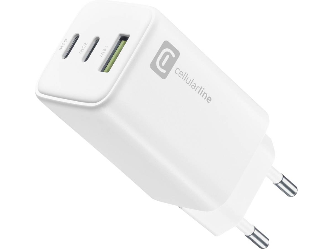 Carregador CELLULAR LINE 3 Portas 65W