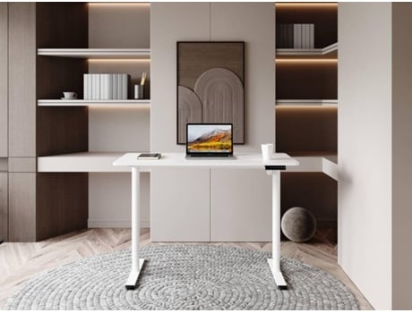 Secretária Elevatória MITSAI Denver com sistema de elevação automática e memória integrado (Outlet Caixa Aberta - 120(Outlet Caixa Aberta - L) x 60(Outlet Caixa Aberta - P) x 73 a 118(Outlet Caixa Aberta - A) cm - Branco)