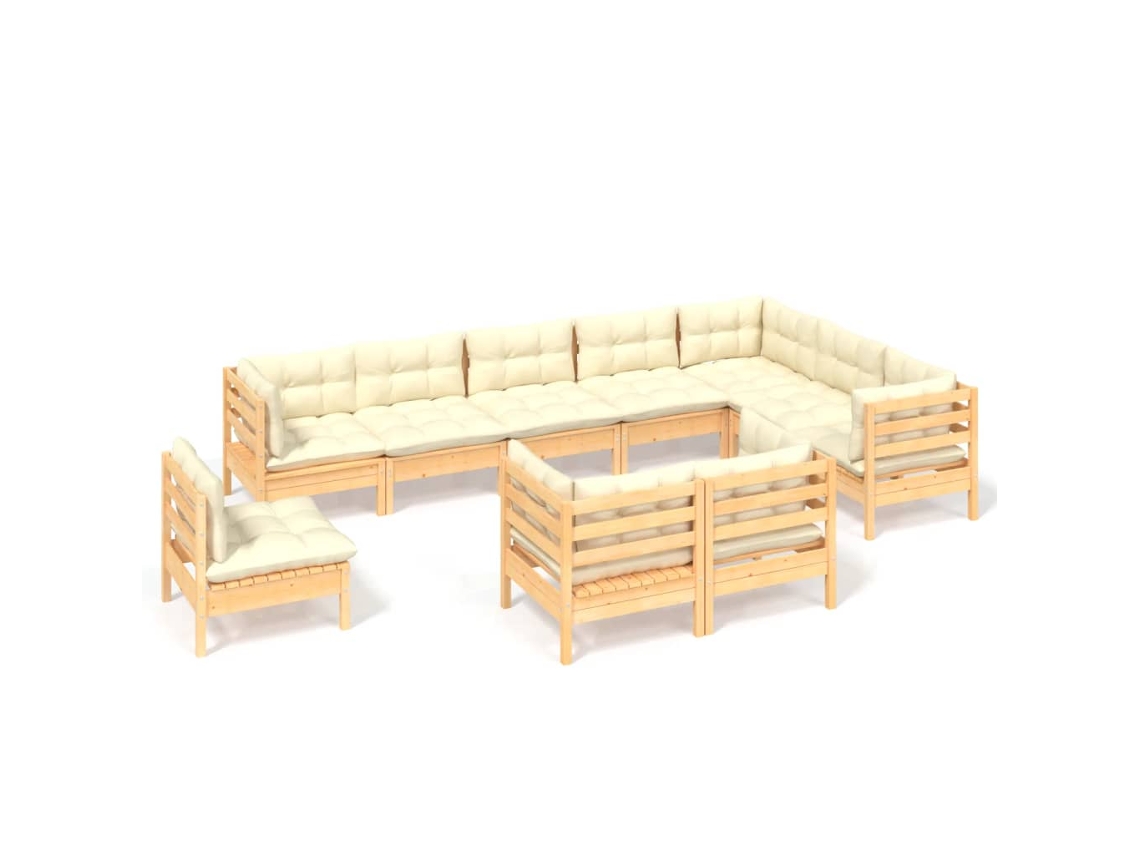 Garden Lounge Set, Garden Lounge Sets Vidaxl Creme Madeira De Pinho (n/a)