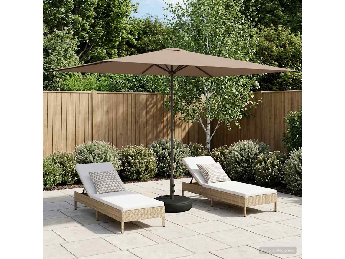 Vidaxl Parasol De Jardim Com Base 200 X 300 Cm Poliéster Retangular