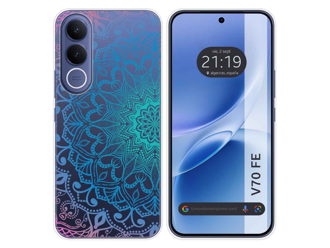 Capa Tumundosmartphone De Silicone Transparente Para Vivo V70 Fe Com Estampa De Mandala
