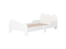 Cama +3 Anos Tema Nuvem Estrutura Infantil Rampa Carga 80 Kg Branco 140x70 Cm