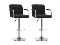 Vidaxl Cadeiras De Bar 2 Pcs Tecido Preto